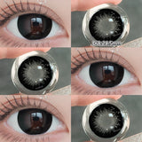 Qfdian  2PCS Big Grey Contact Lenses for Eyes Myopia Colored Contact Lens Natural Brown Pupils Gradient Contact Lens Black Lens