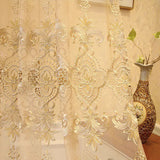 Qfdian  High-end Atmosphere Luxury European Embroidered Window Screen Curtain Living Room Bedroom Balcony Golden Blackout  Product
