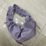Streetwear Solid Ins Casual Women's Handbags Y2k Aesthetic All Match Pleated Shoulder Bags Korean Fairy Chic Simple Underarm Bag