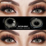 Qfdian  1 pair Colored Lens Natural Korean Contact Lenses Grey Eyes Pupils Cosmetics Fashion Soft Contacts Lens Makeup Lenses