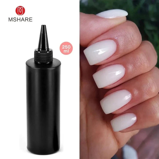 MSHARE 250ml Milk White Builder Nail Extension Gel For Nail Extension UV Nails Running Liquid Fingers Building