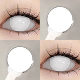 Qfdian   Anime Cosplay Colored Contact Lenses  Red Lens Blue Pupils Halloween MakeUp Beauty Women Cosplay Colorful Lenses