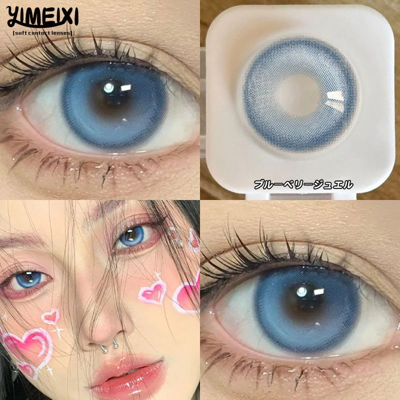 YIMEIXI 1 Pair Colorcon Korean Lenses Colored Contact Lenses for Eyes with Myopia Diopter Soft Beautiful Pupil New