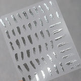 Qfdian 1pcs White 5D Pearl Lace Wave Lines Nail Art Stickers Elegant Exquisite Nail Decoration Decals DIY Self Adhesive Transfer Slider