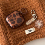 Qfdian  New Transparent Leopard Print Cover Case For Airpods 4 Cartoon Lovely Little Bear Pendant For AirPods 1 2 3nd Pro 2 Shell