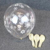 Qfdian  Christmas Decorations Snowflake Latex Balloon White and Blue Winter Wonderland Ice Snow Party Supplies Christmas Birthday Decor