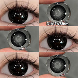 Qfdian  1 Pair Halloween Contact Lenses Beauty Eye Color Lenses Cosplay Pupils Myopia Lens with Prescription Natural Blue Lens