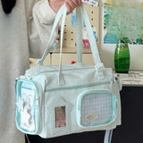 Qfdian Trendy All Match Transparent Ita Bags Women Casual Travel Underarm Bag Sweet Y2k Aesthetic Shoulder Handbags Streetwear Japanese