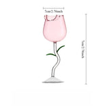 Qfdian  Romantic Rose-Shaped Glass Wine Glasses Drinkware Home Kitchen Bar Party Cocktail Glasses Decorative Beverage Cup Tableware Gift