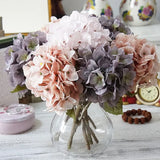 Qfdian  1 Bundle Silk Hydrangea Autumn Vase for Home Decor Valentine's Day Wedding Bridal Bouquet Wall Setting Artificial Flowers Cheap