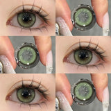 Qfdian 1 Pair Korean Colored Contact Lenses with Prescription Myopia Blue Green Eye Lenses High Quality Fashion Beauty Pupils