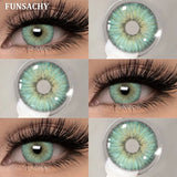 Qfdian  2pcs Colorcon Contact Lenses Gray Pupils for Eyes Fashion Color Contact Lenses Eye Makeup Beauty Cosmetics Blue Lenses