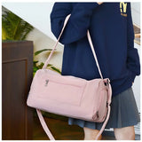 Qfdian Travel bag, women's large capacity training and fitness bag, storage crossbody backpack, adjustable shoulder strap