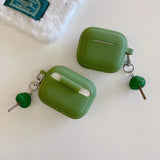 Qfdian  Deep green silicone headphone case for airpods 1 2 3 4 pro 2 4nd generation wireless bluetooth earphone charging box protector