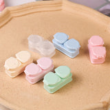 Qfdian Contact Lens Case Blue Pink contact lenses cases Lenses Box Container Travel Portable wholesale 100 pcs Mini Cute