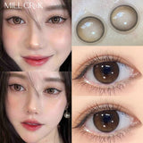 Qfdian Color Contact Lenses Dark Black Myopia Lenses with Diopters Enlarge Bright Power Cosmetic Contact Lenses Monthly