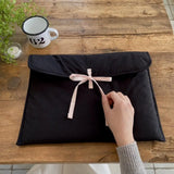 Qfdian  New Ins Balletcore Pink Bow Quilted Laptop and Tablet Bag Storage Bag Cute Gift for Girls