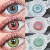Qfdian 1 Pair Natural Colored Lenses for Eyes Blue Green Eyes Large Diameter14.5mm  Lens Gray Makeup Beauty Pupil Fast Shipping