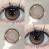 Qfdian  1 Pair(2pcs) Brown Beauty Colored Contact Lenses for Eyes Purple Halloween Lens Big Eye Lens Natural Look Gray Blue Lens