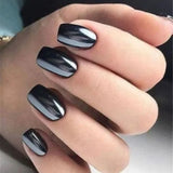 Qfdian 24Pcs Solid Color Wine Red Design Fake Nail Short Square Press on False Nails Simple Detachable Finished Full Cover Nail Tips