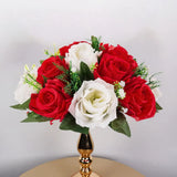 Qfdian  30CM Artificial Flower Table Centerpiece Wreath Party Wedding Backdrop Decor Road Lead Floral Ball Rose Hydrangea Gypsophila