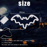 Qfdian  Halloween Ghost Shaped LED Neon Light USB Rechargeable Battery Powered Night Lamp for Wall Window Door Decor Romantic Atmosphere