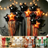 Qfdian  13Pcs Tassel Star-Shaped Balloon Set, Includes 18inch Star-Shaped Balloons with Rain Curtain Tassels, Suitable for Halloween, Christmas, Birthday Parties, 2027 New Year Decorations, K-Pop Music Themed Party Decoration