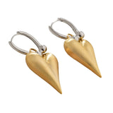 Qfdian  Textured Heart Hoop Earrings Geometry Love Pendant Metal Filigree Earrings Round Ball Women Accessories Hearts Earringdrop Women