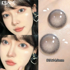 Qfdian 2PCS Korea Colored Contact Lenses Myopia  Degree -0.00 to -8.00 Blue Eyes Beauty Pupil  Makeup Gray Lens Fast Shipping