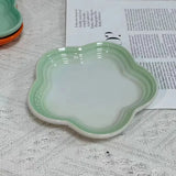 Qfdian Plum Blossom Small Plate 5.5Inches 14cm Rainbow Sauce Plate Flower Shaped Pet Gradual Spike Bone Plate Tableware Ceramic Dishs