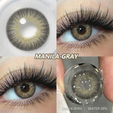 Qfdian  2pcs Blue Green Contact Lenses Yearly New Colored Lens Brown Natural Cosmetic Gray Big Eyes Korean Student Beauty Pupil