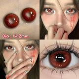 Qfdian  2pcs/pair Cosplay Red Color Contact Lenses for Eyes Fashion Blue Color Contacts Lens Natural pupils Beauty Makeup Lenses
