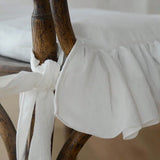 Qfdian White Chair Cover Household Lace Ruffled Seat Slipcovers Living Room Kitchen Office Removable Washable Protector Cushions Covers