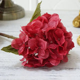 Qfdian  1 Bundle Silk Hydrangea Autumn Vase for Home Decor Valentine's Day Wedding Bridal Bouquet Wall Setting Artificial Flowers Cheap