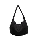 Qfdian Large Oxford Hobos Bags Women Solid Cloth Shoulder Bags Korea Style Canvas Packages Unisex Strong Big Leisure Or Travel Bags
