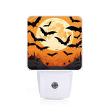 Qfdian  Bat Night Light, Halloween Moon Nightlight Plug into Wall, LED Lamp Suitable for Bedrooms, Kitchens, Toilets, Etc.Auto Sensor D