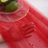 Qfdian White Pearl Tulle Fabric Sheer Mesh Fabric Bridal Veil Wedding Table Decorations for Wedding Sewing DIY Crafts Gowns Crafts