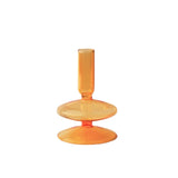 Qfdian Nordic Orange Glass Taper Candle Holder Creative Home Decor Wedding Party Dinner Candlelight Decoration Living Room Candlestick