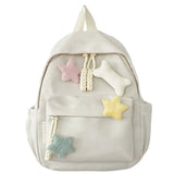 Qfdian Women Students Simple All Match Kawaii Backpack Sweet Cute Star Bone Schoolbags Casual Y2k Aesthetic Fashion Preppy Backpacks