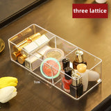 Qfdian Clear Acrylic Makeup Layered Storage Box Dressing Table Cosmetic Lipstick Finishing Grid Box Desktop Drawer Storage Compartment