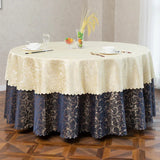 Qfdian  1pcsModern fashion Double Layered Round Tablecloth flower Printed wedding party Tablecloth Dust Anti Slip Table Cover