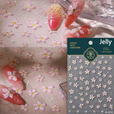 Qfdian Hipster Pure White Flowers Rose Spring Lily Peony Camellia Daisy Jelly Cherry Blossom Magnolia Nail Art Stickers Manicure Decals