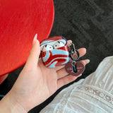 Qfdian  Retro red and blue smudge love pendant Airpods4/3 earphone protective case cover 2pro new models are suitable for Apple