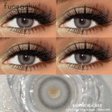 Qfdian  1 Pair Natural Fashion Colored Contact Lenses for Eyes Brown Pupils Gray Contact Lenses Cosmetic Lens New Pupil Yearly