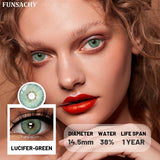 Qfdian  1 pair Green Color Series Contact Lenses for Eyes Natural Blue Lenses Eye Makeup Beauty Pupils Yearly Use Cosmetics Len
