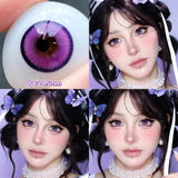 Qfdian  2pcs/pair Beauty Purple Contact Lenses for Eyes Myopia Colored Contact Lenses Natural Blue Lens Fashion Cosplay Pupils