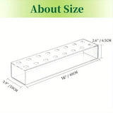 Qfdian  2 Pieces Rectangular Acrylic Vase, 16 Inch Long Vase with Holes, Wedding Family Table Christmas Halloween Decoration