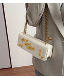 Qfdian Luxury Design Fashion Butterfly Chain Shoulder Bags Y2k Aesthetic Office Lady Chic Underarm Bag Women Elegant Purse and Handbags