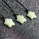 Qfdian  Luminous Star Pendant Necklace and Bracelet Set (Adjustable Rope/Sporty-Cute)
