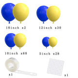 Qfdian  122Pcs Blue Yellow Balloon Arch Garland Kit for Wedding Graduation Anniversary Bridal Shower Birthday Party Decorations